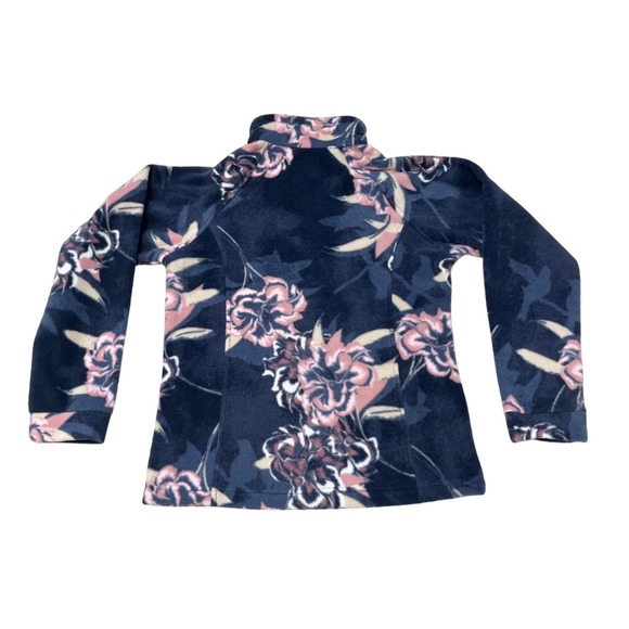 Columbia Girls Benton Springs II Printed Fleece Jacket Navy Floral Large - Picture 4 of 4